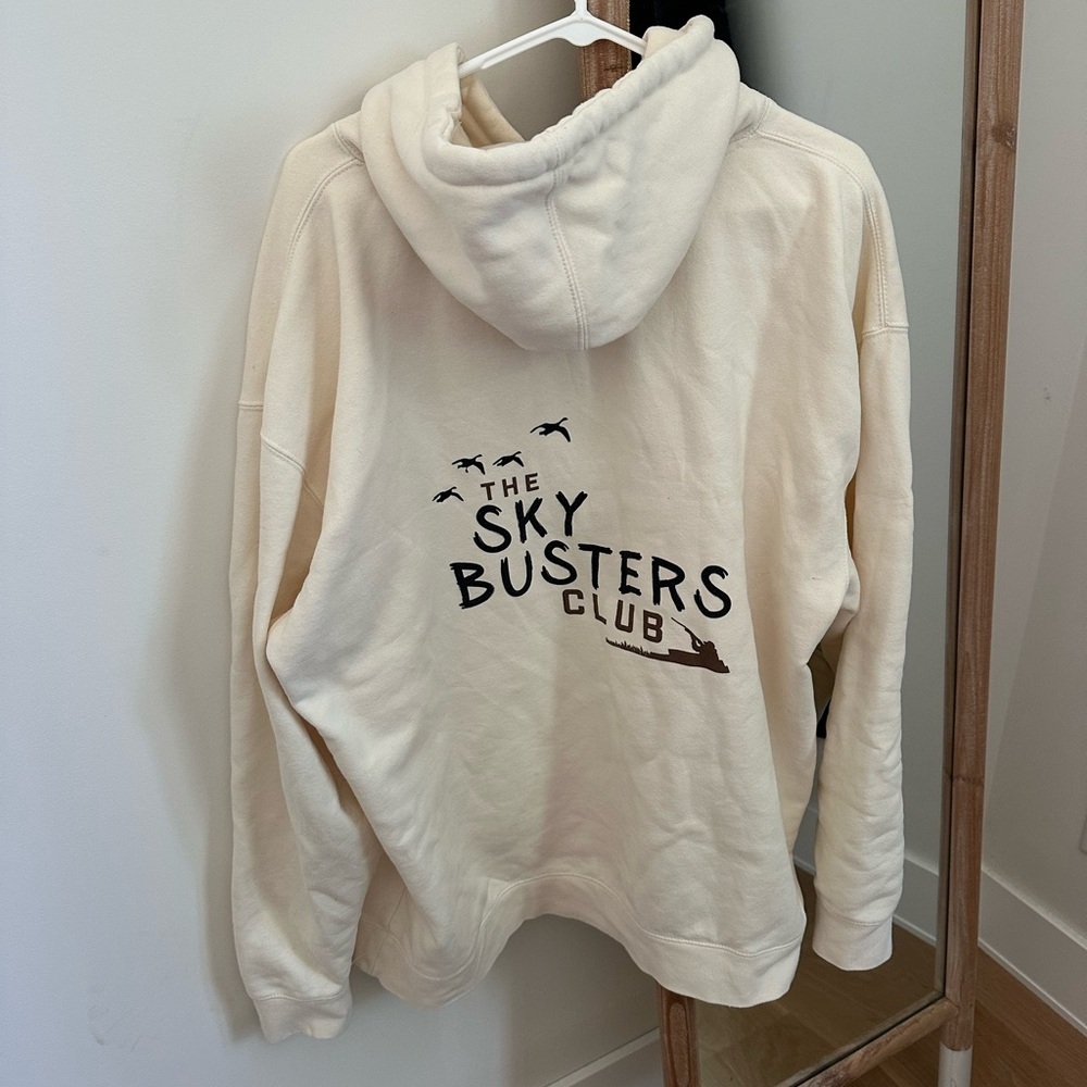 The Sky Busters Club Cream Pullover Hoodie with Logo - Men's Hoodie - Picture 2 of 3